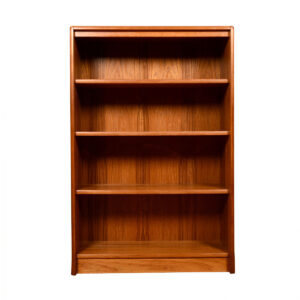 Bullnose Corners + Adjustable Shelves — Danish Modern Bookcase in Teak