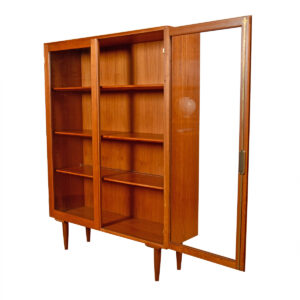 Soborg Mobler Danish Teak Locking Glass Door Bookcase | Adjustable Display Cabinet