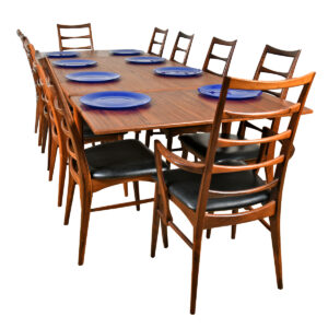 Niels Moller 59″ Danish Modern Teak Expanding Dining Table