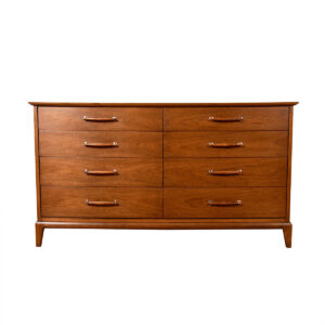8-Drawer Mid Century Modern Long Walnut Dresser by Heritage Henredon