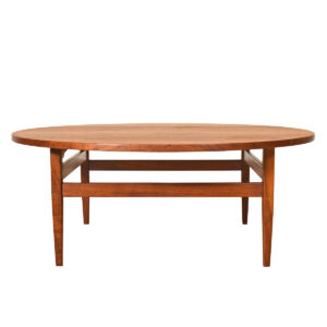 Mid Century Modern Walnut 38” Round Coffee Table