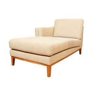 Vintage Upholstered Chaise Lounge — Wonderful Condition + Soft Textured Fabric!