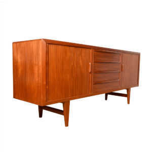 Faarup Danish Teak 4-Drawer + Tambour Door Sideboard | Room Divider by Kofod-Larsen