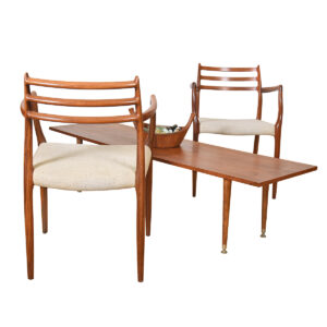 64” Skinny Rectangular Mid-Century Walnut Coffee Table w Adj Leg Positions
