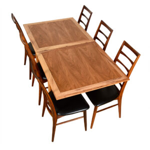 MCM Expanding Square Game | Dining Table with Marquetry Detail