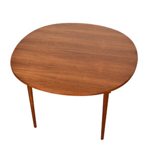 American Modernist Rounded Square Expanding Walnut Dining Table