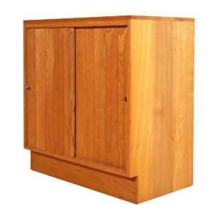 Blond Sliding Door Compact Storage | Bar Cabinet #2 — Perfect for Vinyl