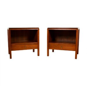 Pair of American Modernist Walnut Nightstands | End Tables
