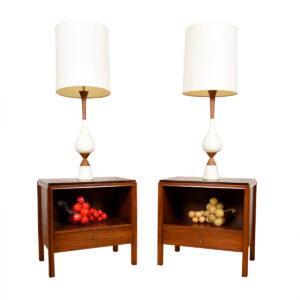Pair of American Modernist Walnut Nightstands | End Tables
