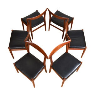 The W2 Chair by C.M. Madsen for Hans Wegner — A Set of 6 in Teak + Leather!