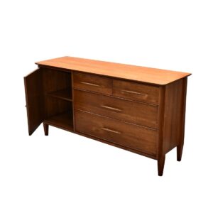 60” American Modernist 5-Drawer Walnut Sideboard | Dresser-Cabinet