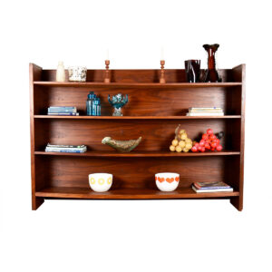 Shallow + Wide Black Walnut Bookcase w. Rich Grain