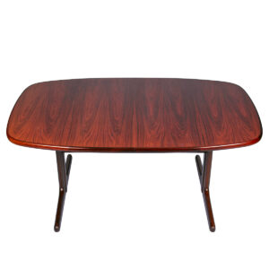 Danish Modern Trestle Base Oval Expanding Dining Table in Rosewood