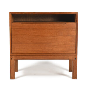 Arne Wahl Iverson Danish Teak Nightstand | Side Table w. Drop-Down Door