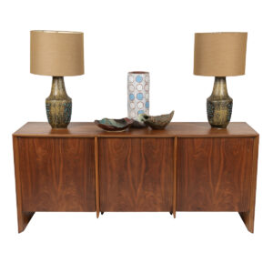 Widdicomb Walnut Dresser | Credenza w 6 Deep Drawers + 2 Shelves by T.H. Robsjohn-Gibbings
