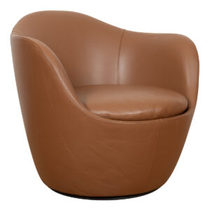 DWR Lina Swivel Chair in Premium “Raise Leather”, 2022 by MillerKnoll