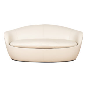 DWR Lina Loveseat in Creamy White Leather, 2022 by MillerKnoll