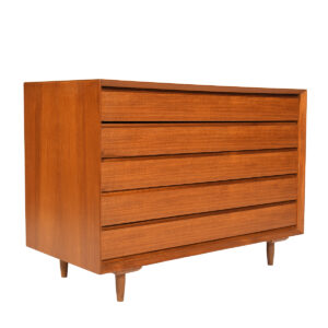 Sleek ‘n’ Teak Danish Modern 5-Drawer Dresser | Chest