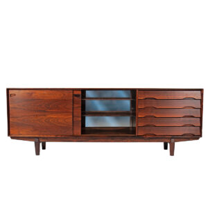 Astounding 86” Danish Modern Rosewood Sideboard | Credenza w. Gorgeous Details.