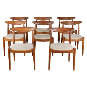 The W2 Chair by Hans Wegner — 8 in Matched Set of Oak + Teak