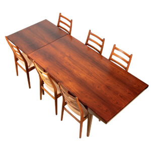 A Delightful Early Johannes Andersen Brazilian Rosewood Expanding Dining Table