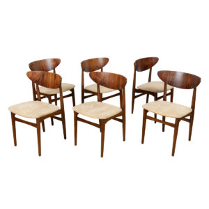 Set of 6 Danish Modern Brazilian Rosewood Dining Chairs by H.P. Hansen