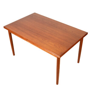 Slim Condo-Sized Danish Teak Expanding Dining Table