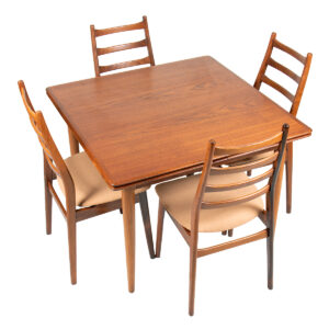 Apartment-Sized Square to Rectangular Danish Teak Dining Table for Moreddi