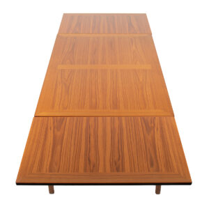Expanding Rectangular Cross-Grain Dining Table — Mid-Size in Danish Modern Teak
