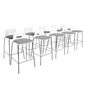 Allermuir White + Grey Counter Height Stools