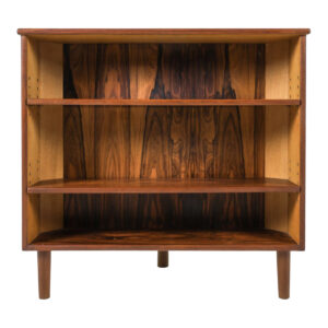 Unique + Low — Danish Modern Rosewood Corner Bookshelf w. Adjustable Shelves