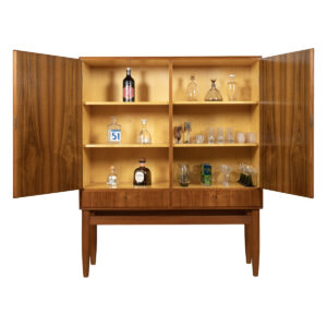 Danish Modern Teak Armoire | Locking Bar Cabinet