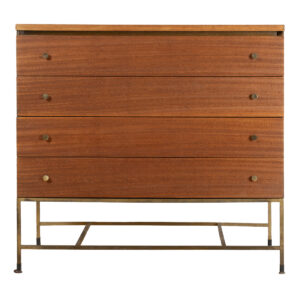 Paul McCobb 4-Drawer Dresser by w. Brass Base