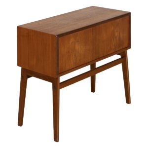 Danish Teak Side Table w. Shelf, Drawer + Lots of Personality