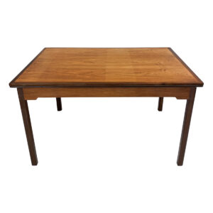 Scandinavian Walnut Expanding Dining Table w 2 Leaves & Edge Banding