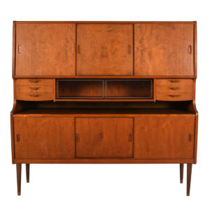 Amazing Danish Teak Double-Decker Highboard w. All the Bells + Whistles