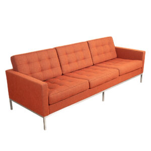 Florence Knoll “Relaxed” 3-Seat Sofa Floating on Slender Chrome Legs