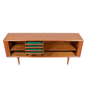 Tambour Door Sideboard — 80″ in Danish Teak