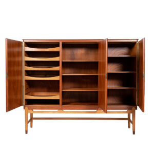 Handsome Scandinavian Teak + Beech Highboard — Offering An Abundance of Storage!