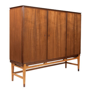 Handsome Scandinavian Teak + Beech Highboard — Offering An Abundance of Storage!