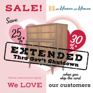 Extended Saving’s Sale — Thru Government Shutdown:  Take 25% to 30% OFF