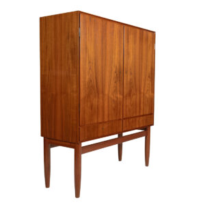Danish Modern Teak Armoire | Locking Bar Cabinet