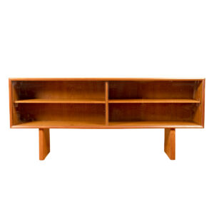Danish Modern Teak + Glass Display Top  — Use Atop a Sideboard or Freestanding