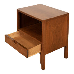Pair, Mid Century Walnut Nightstands | Side Tables by Janus