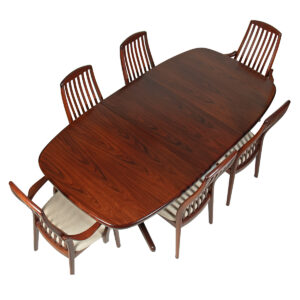 Set of 6 Danish Modern Rosewood Dining Chairs w. Lumbar Support