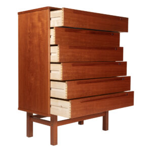 Torring HJN Møbler | Danish Teak 6-Drawer Highboy Dresser by Nils Jonsson
