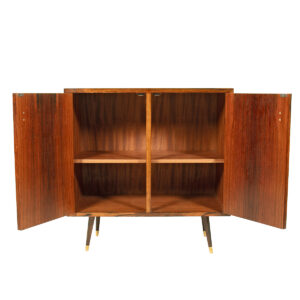 Small Danish Modern Rosewood Cabinet w. Atomic Legs