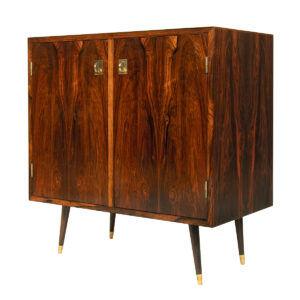 Small Danish Modern Rosewood Cabinet w. Atomic Legs