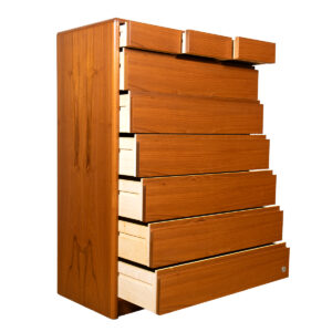 Danish Teak 9-Drawer Highboy Dresser