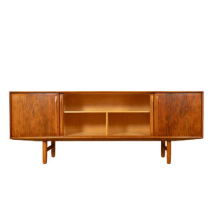 83” Danish Modern Sliding Door Sideboard | Credenza in Palisander
